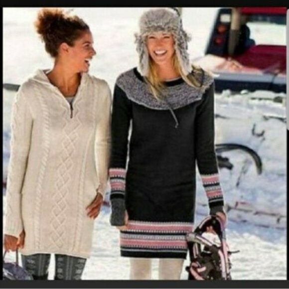 EUC Athleta Fair Isle Nordic Sweater Crew Neck Dress - Picture 8 of 12